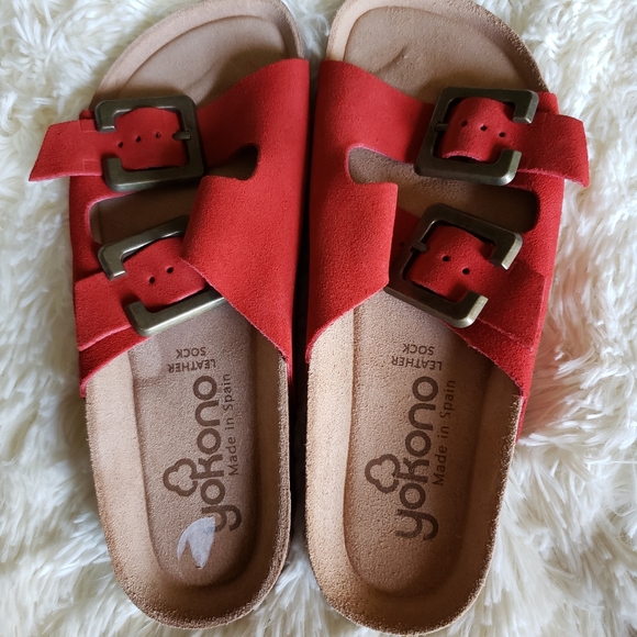 yokono Shoes - Nwob yokono leather/suede slides